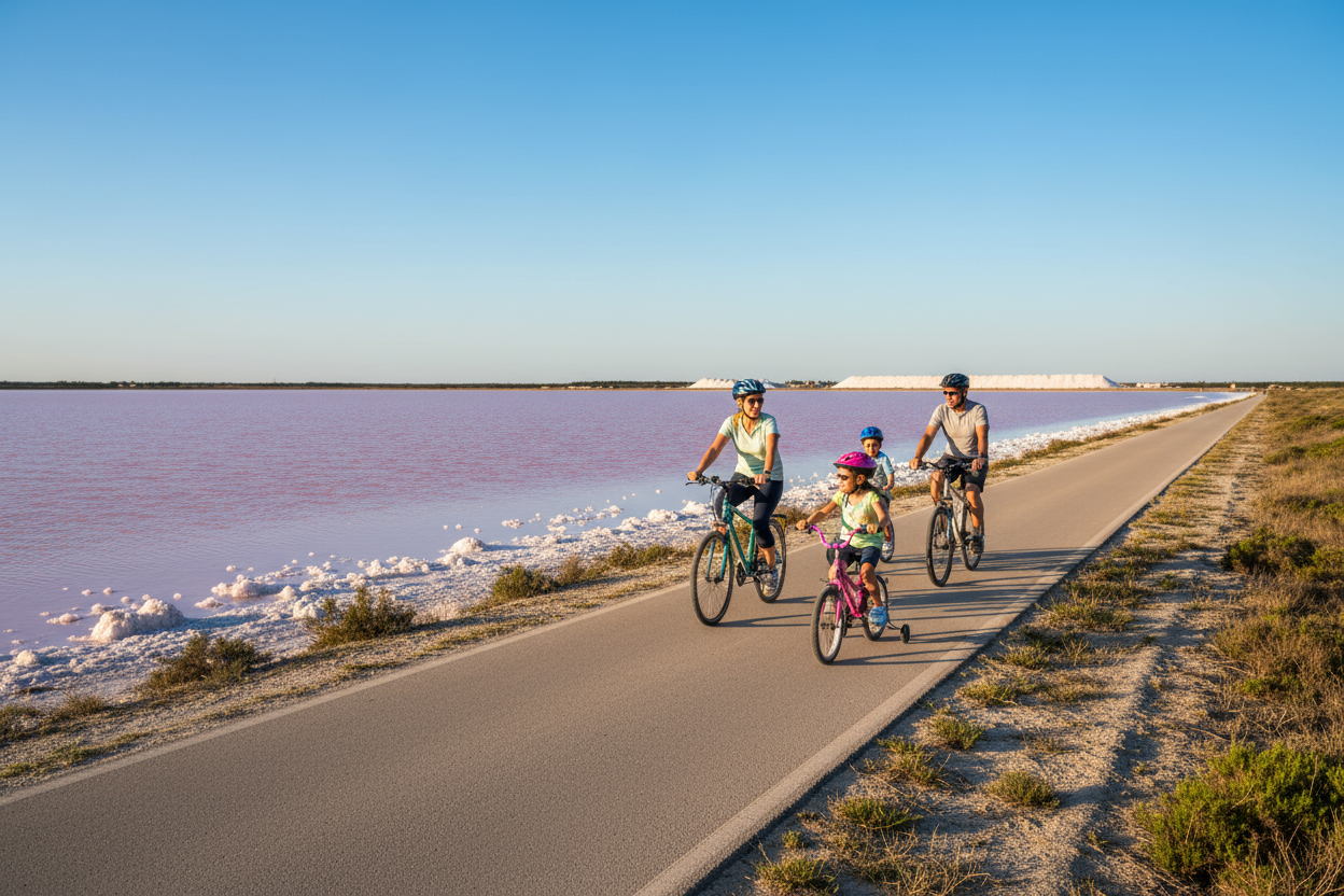 Fietsen met het gezin: 5 vlakke routes rond de zoutmeren van Torrevieja